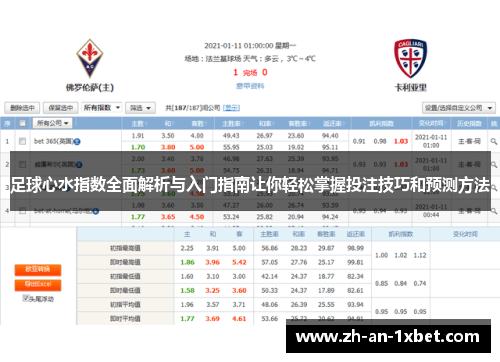 足球心水指数全面解析与入门指南让你轻松掌握投注技巧和预测方法
